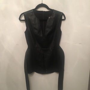 BCBG Faux Leather Top